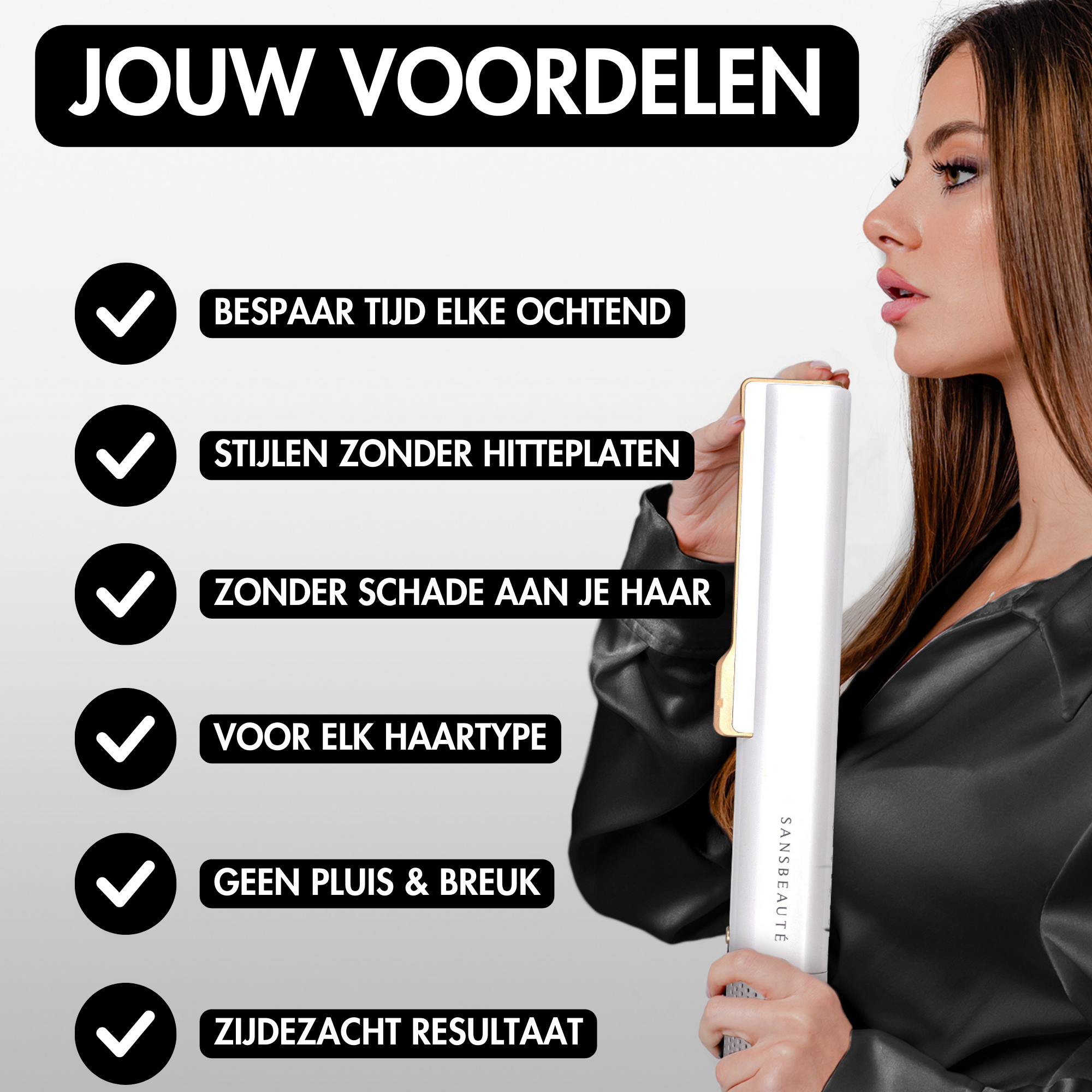 SANSBEAUTÉ® SANSTRAIGHT 2-IN-1 HAIR DRYER STRAIGHTENER