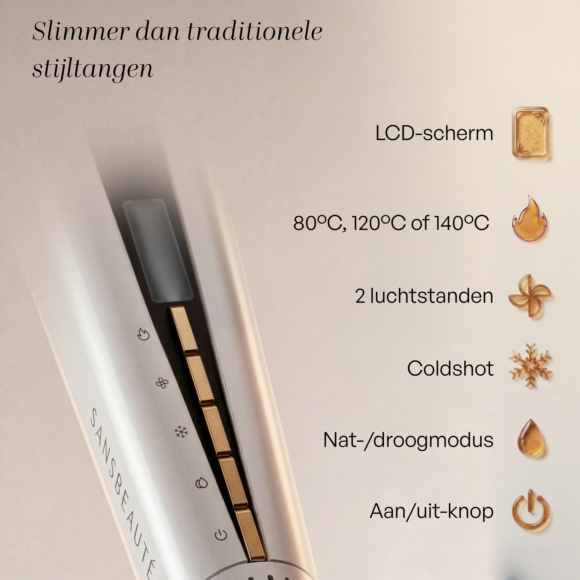 SANSBEAUTÉ® SANSTRAIGHT WET-TO-DRY STIJLTANG