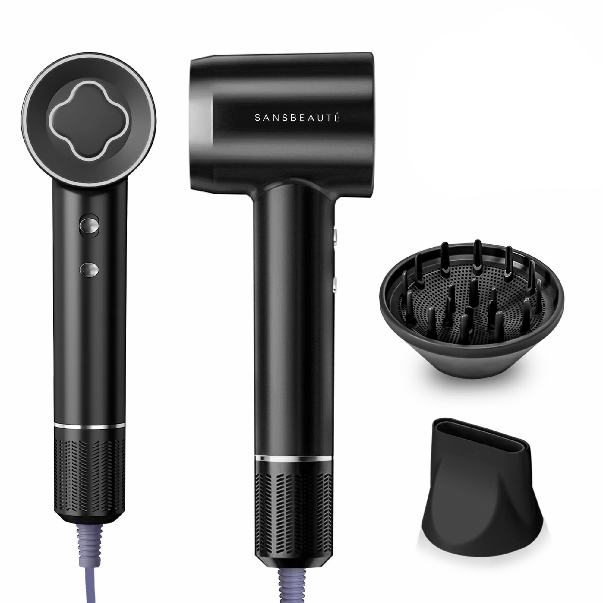 SANSBEAUTÉ® HAIR DRYER WITH DIFFUSER - CLASSIC WHITE