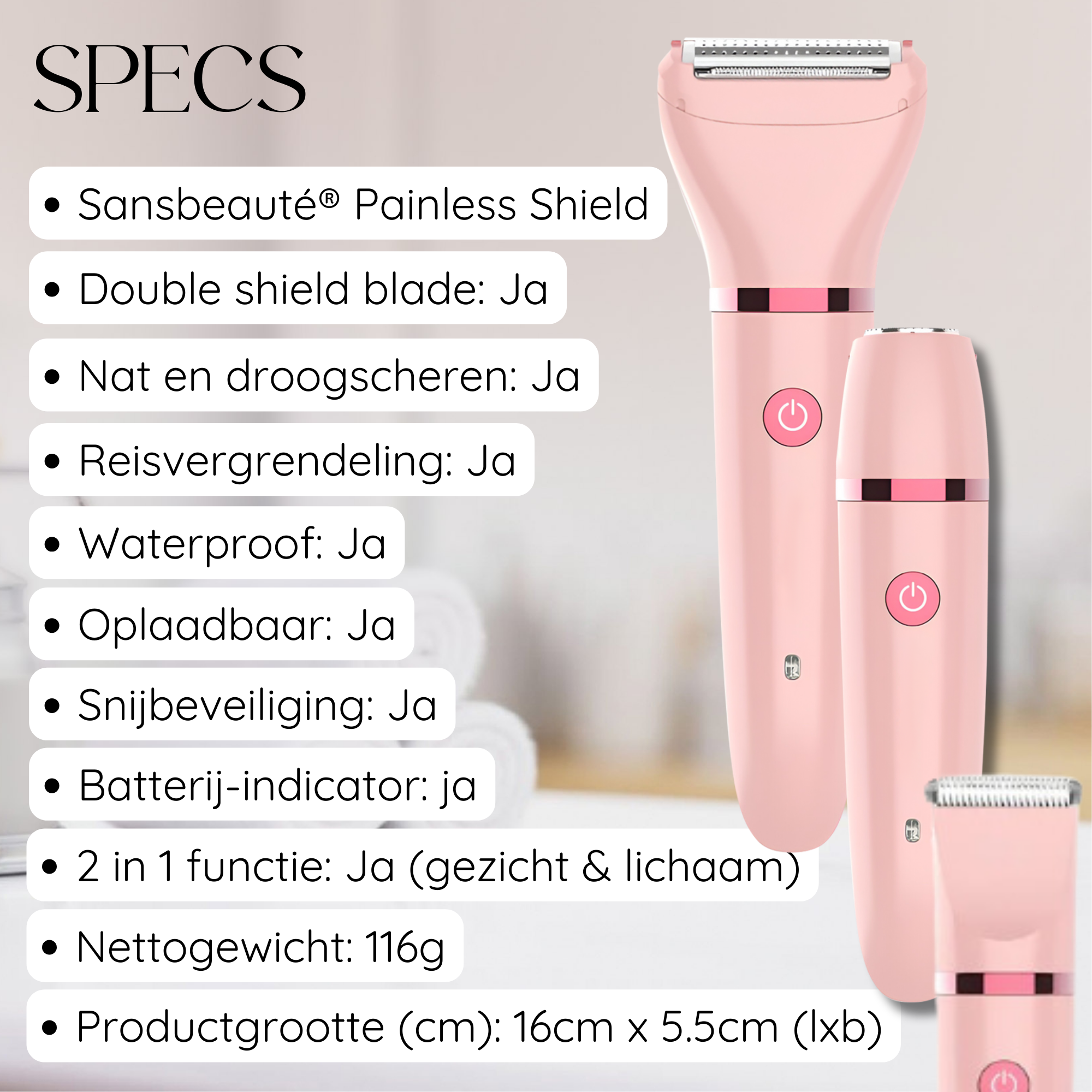 SANSBEAUTÉ® 3 IN 1 LADYSHAVE