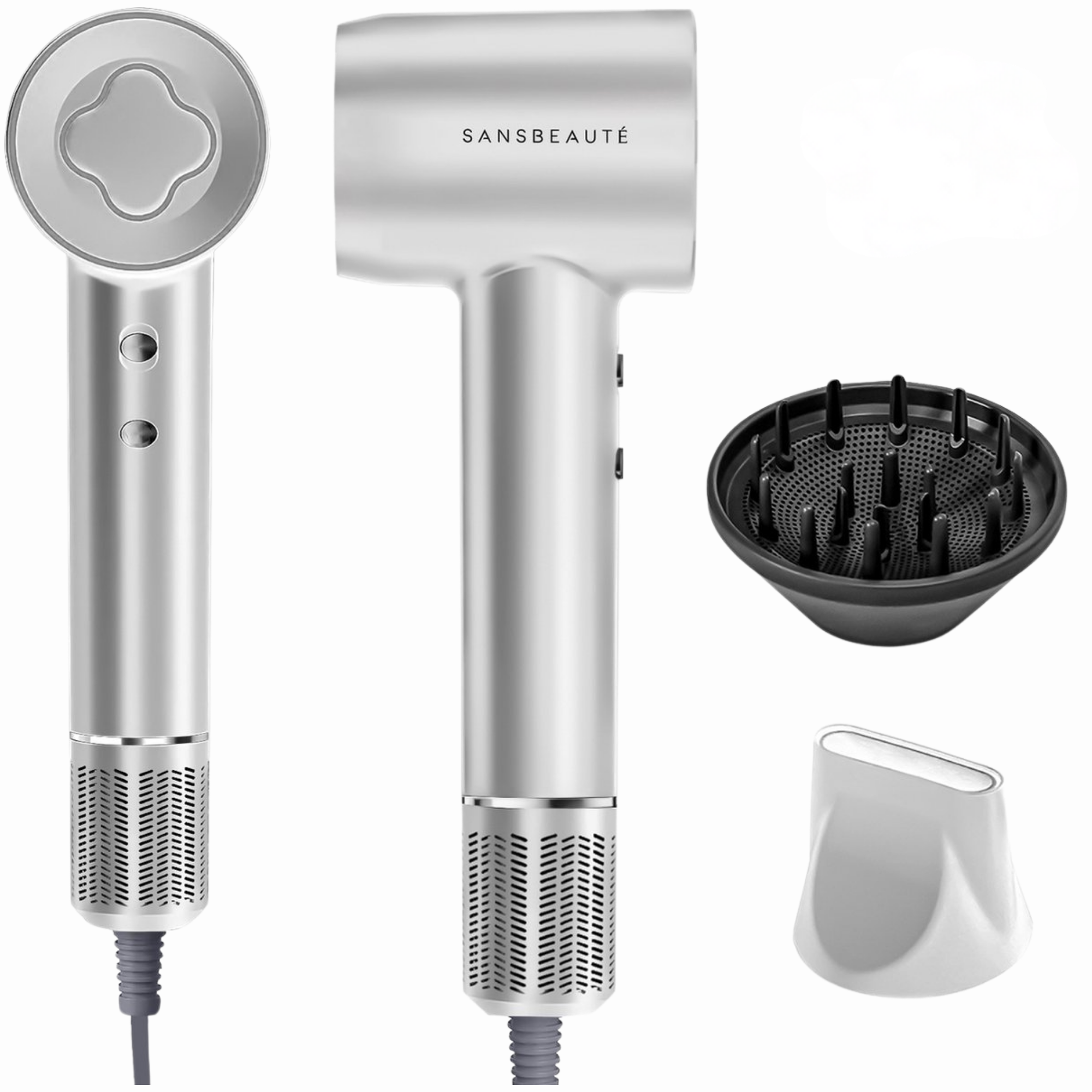 SANSBEAUTÉ® HAIR DRYER WITH DIFFUSER - CLASSIC WHITE