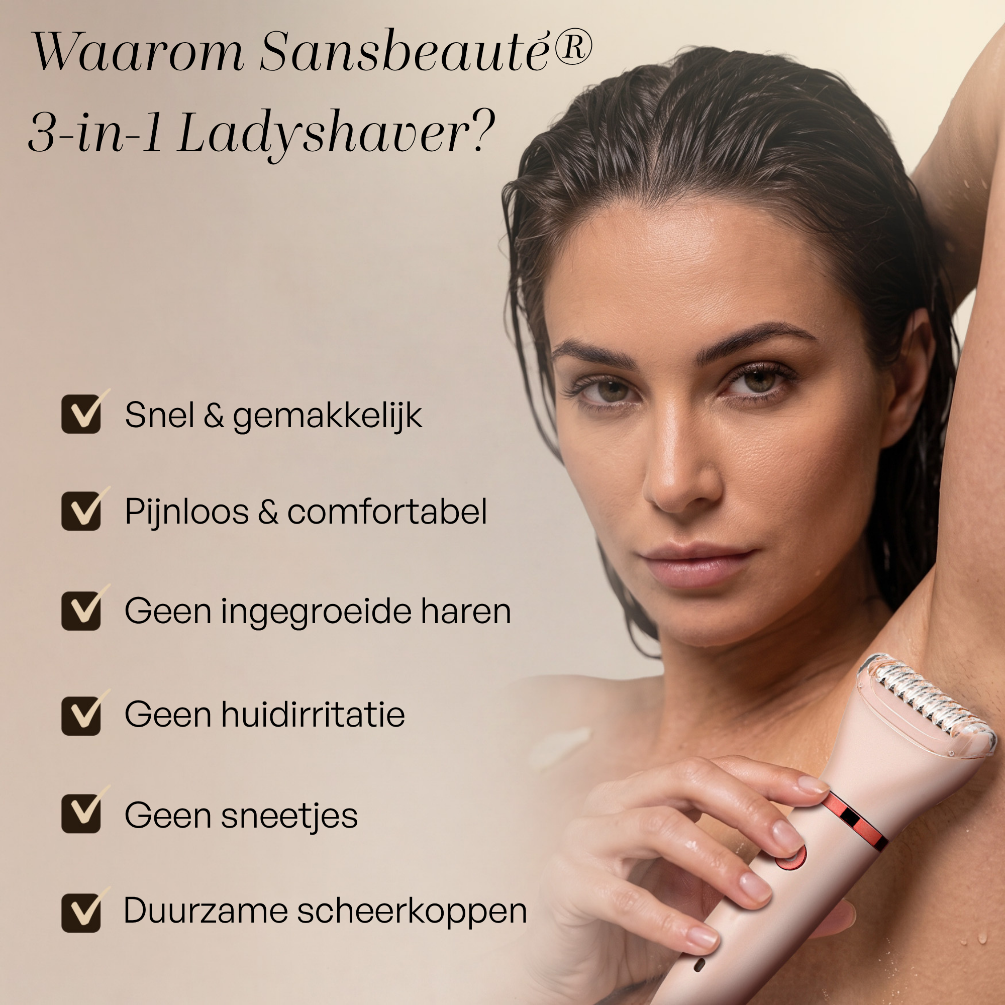 SANSBEAUTÉ® Rasoir Femme 3 en 1