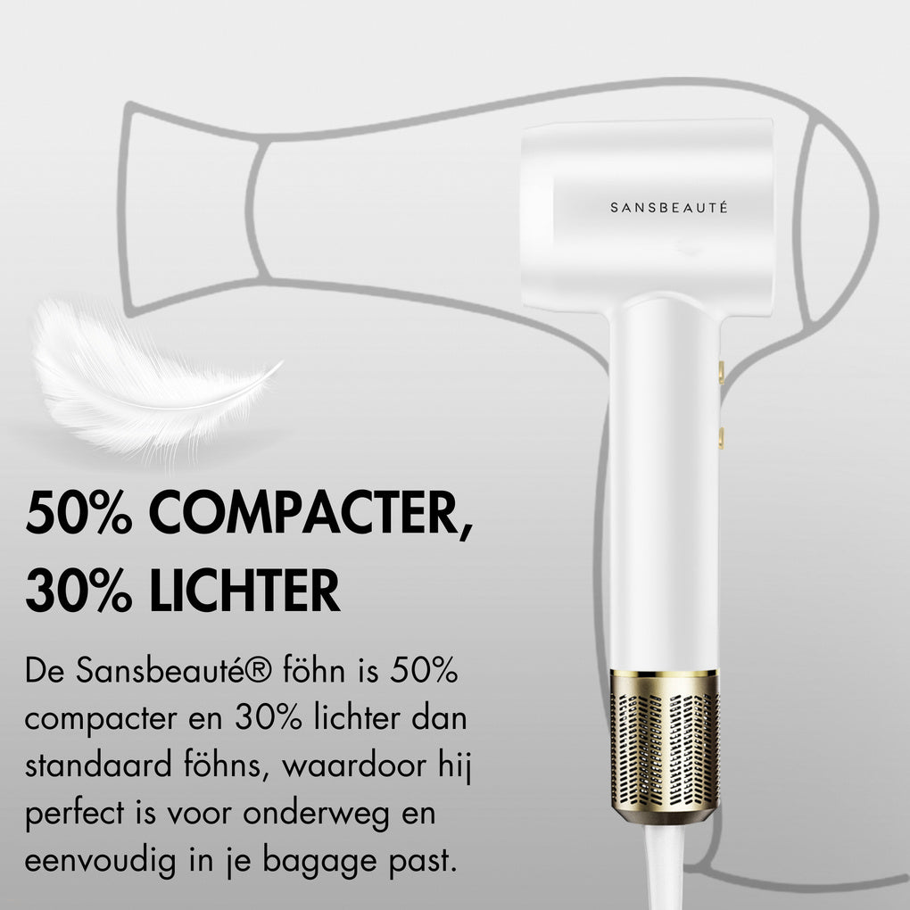 SANSBEAUTÉ® HAIR DRYER WITH DIFFUSER - CLASSIC WHITE