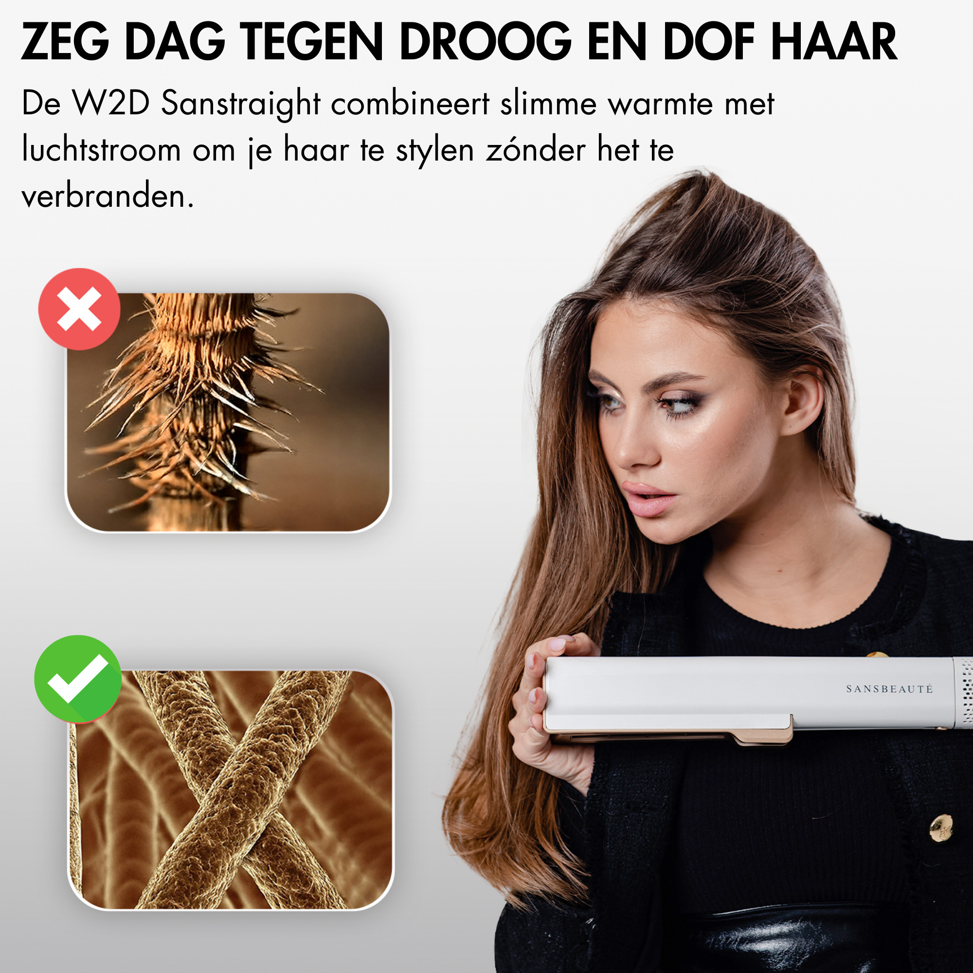 SANSBEAUTÉ® SANSTRAIGHT 2-IN-1 HAIR DRYER STRAIGHTENER