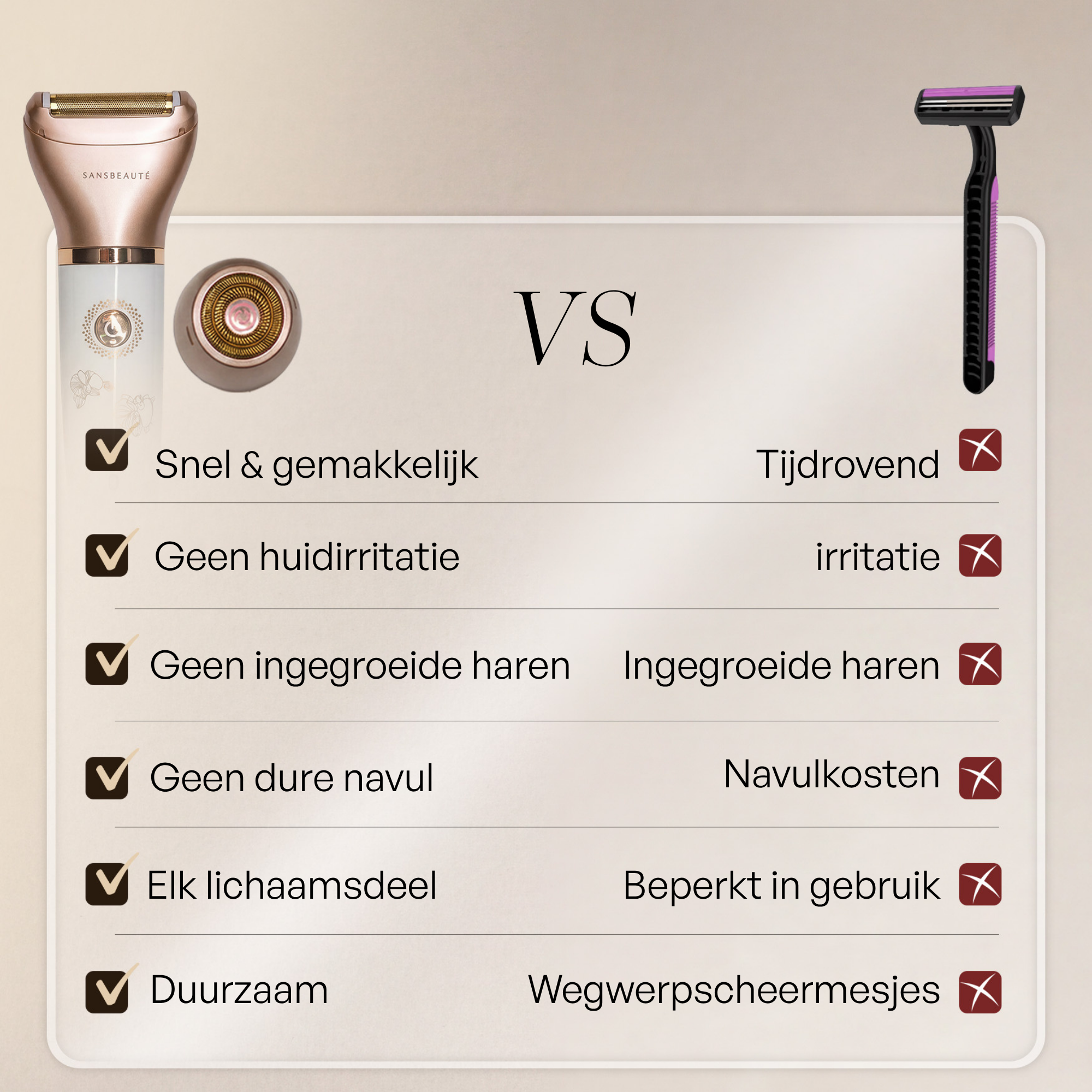 SANSBEAUTÉ® 2 I 1 DAMRAKAPPARE