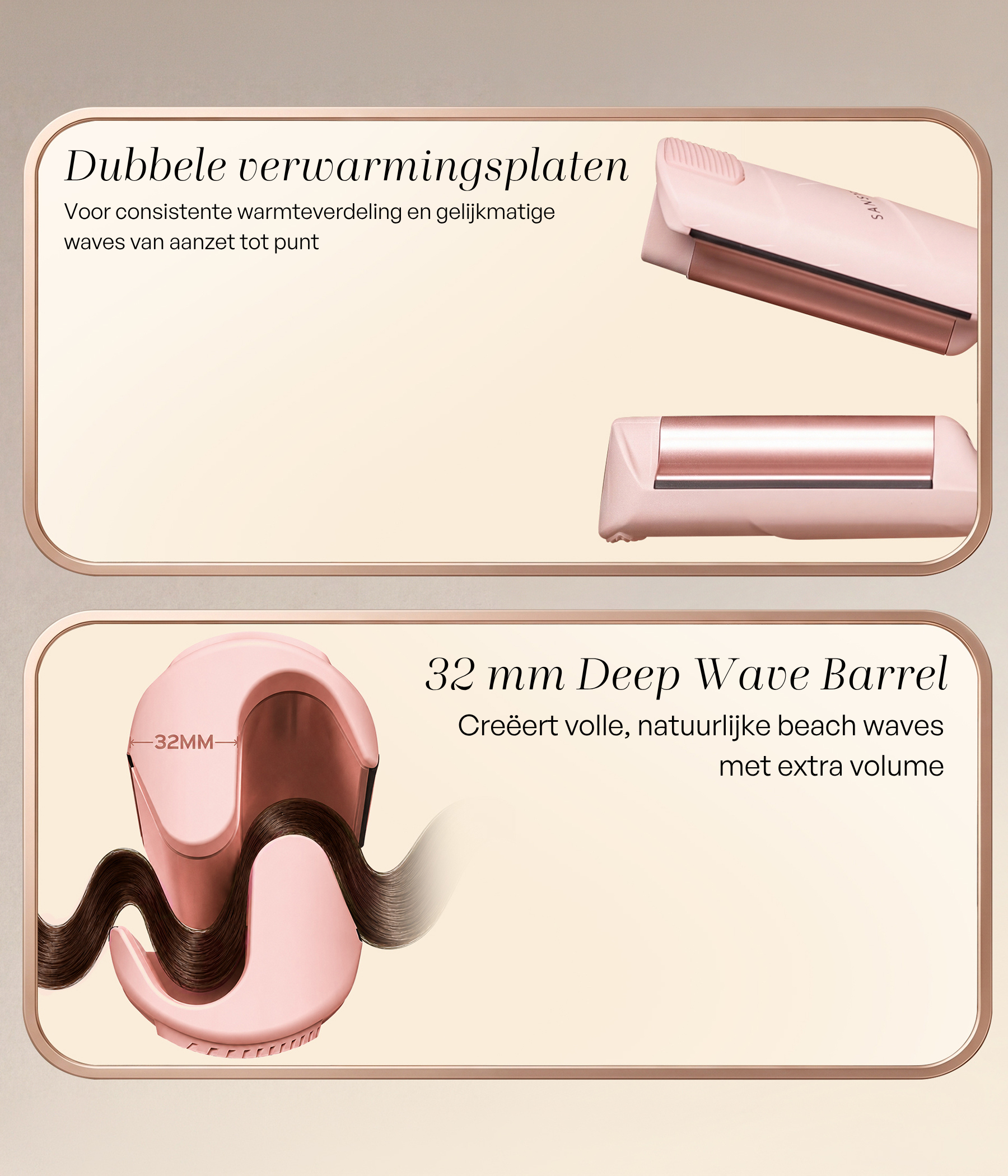 SANSBEAUTÉ® WAVE KRULTANG 32MM - WAFELTANG