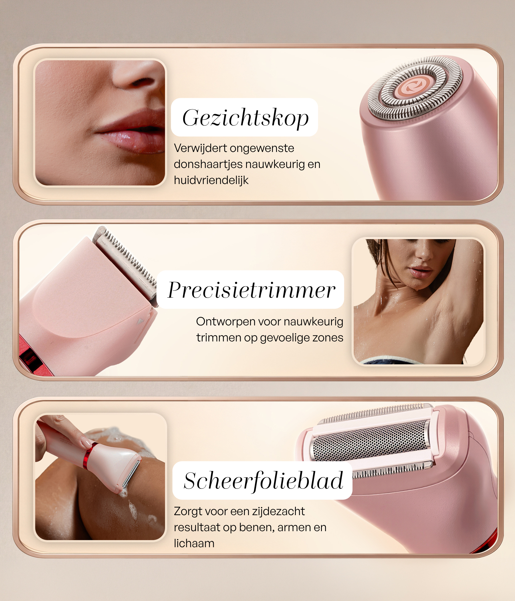 SANSBEAUTÉ® Rasoir Femme 3 en 1