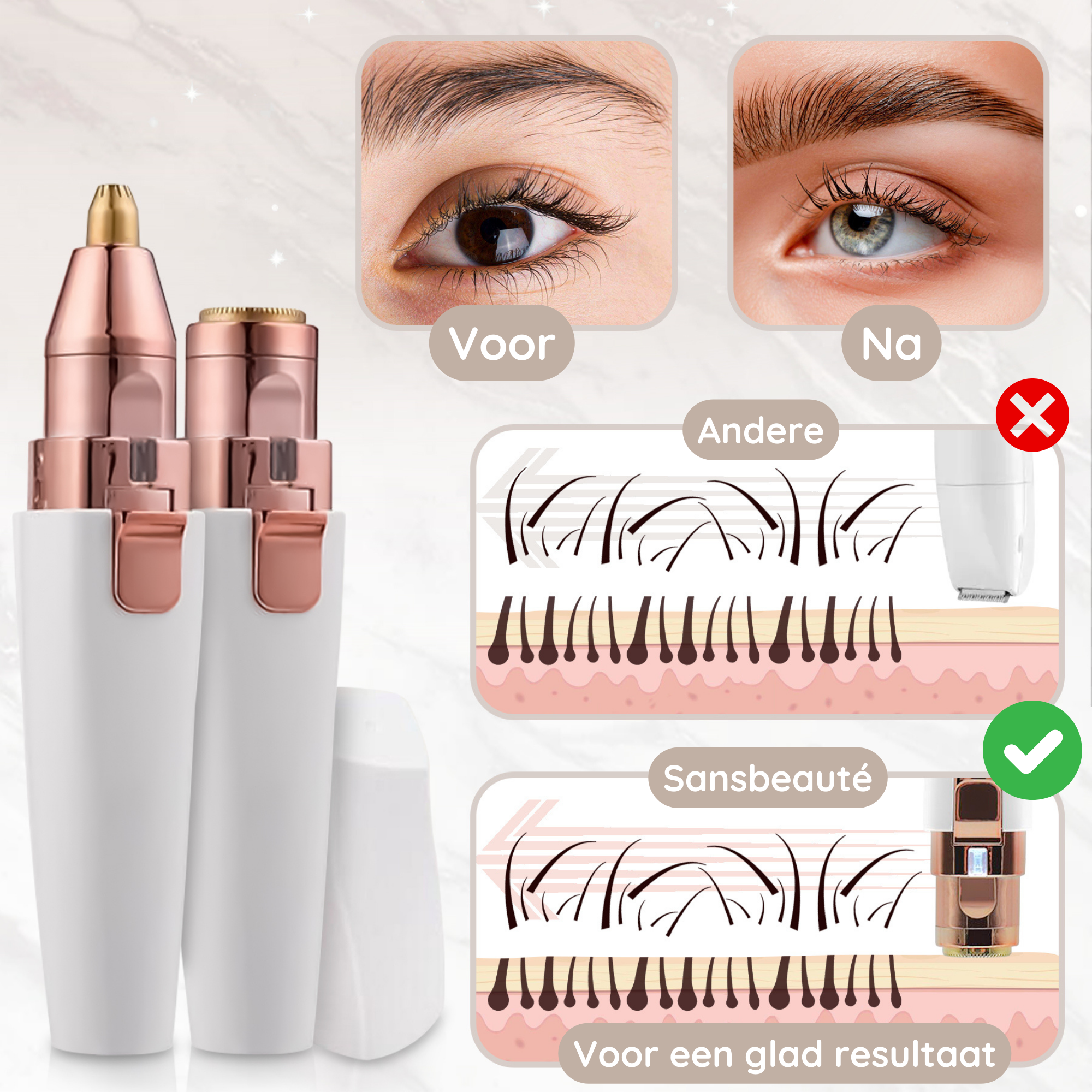 SANSBEAUTÉ® 2-IN-1 WENKBRAUW TRIMMER