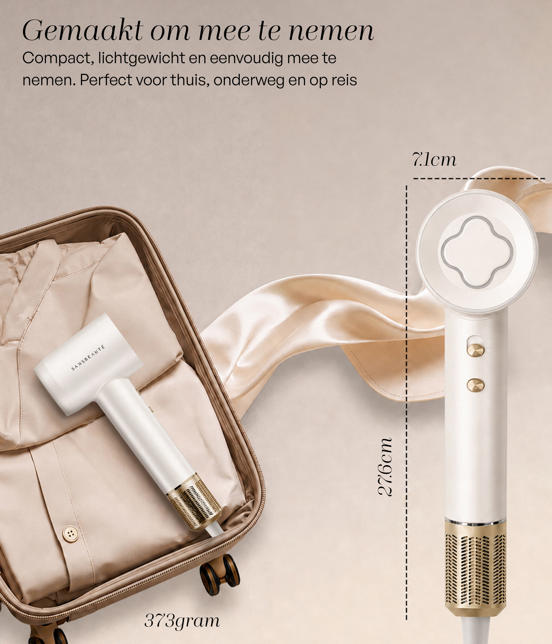 SANSBEAUTÉ® HÅRTORK MED DIFUSOR