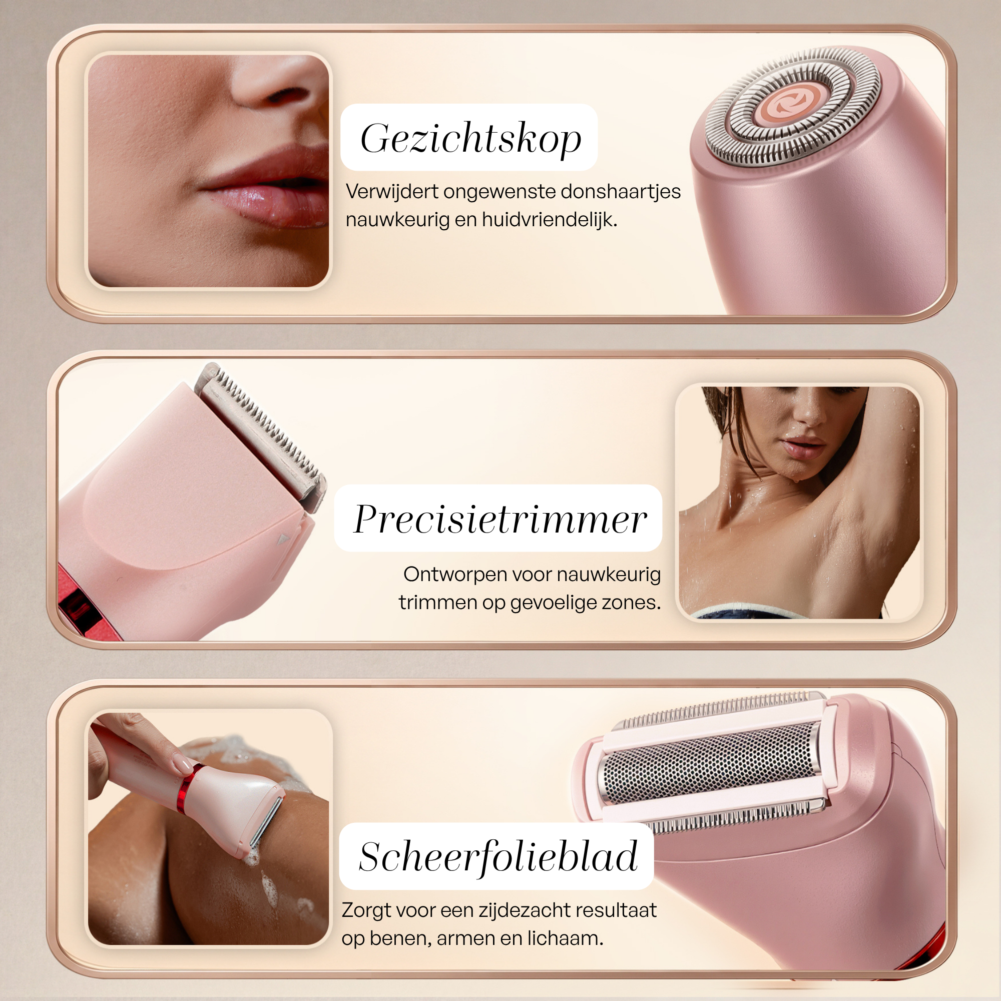 SANSBEAUTÉ® Rasoir Femme 3 en 1