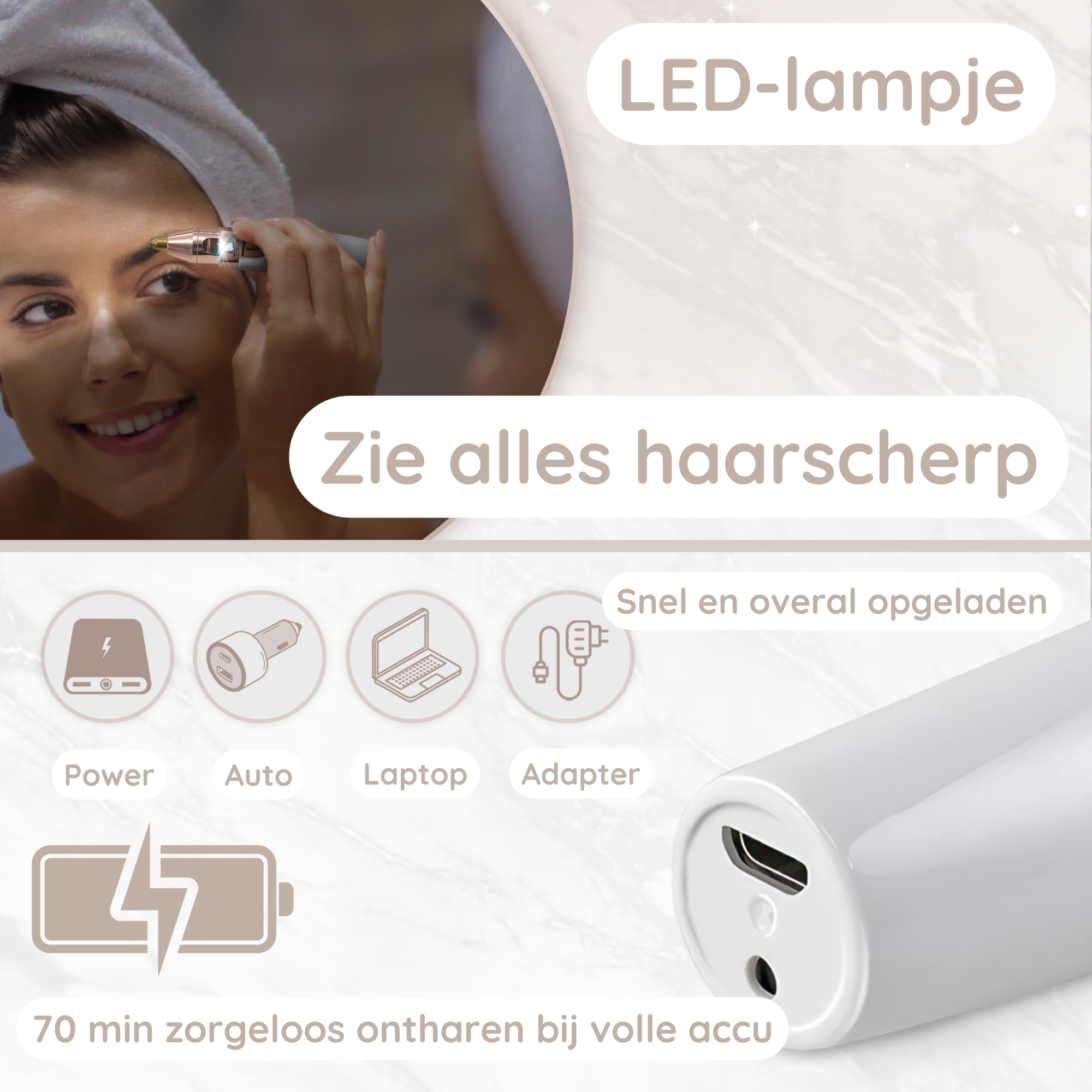 SANSBEAUTÉ® 2-IN-1 WENKBRAUW TRIMMER
