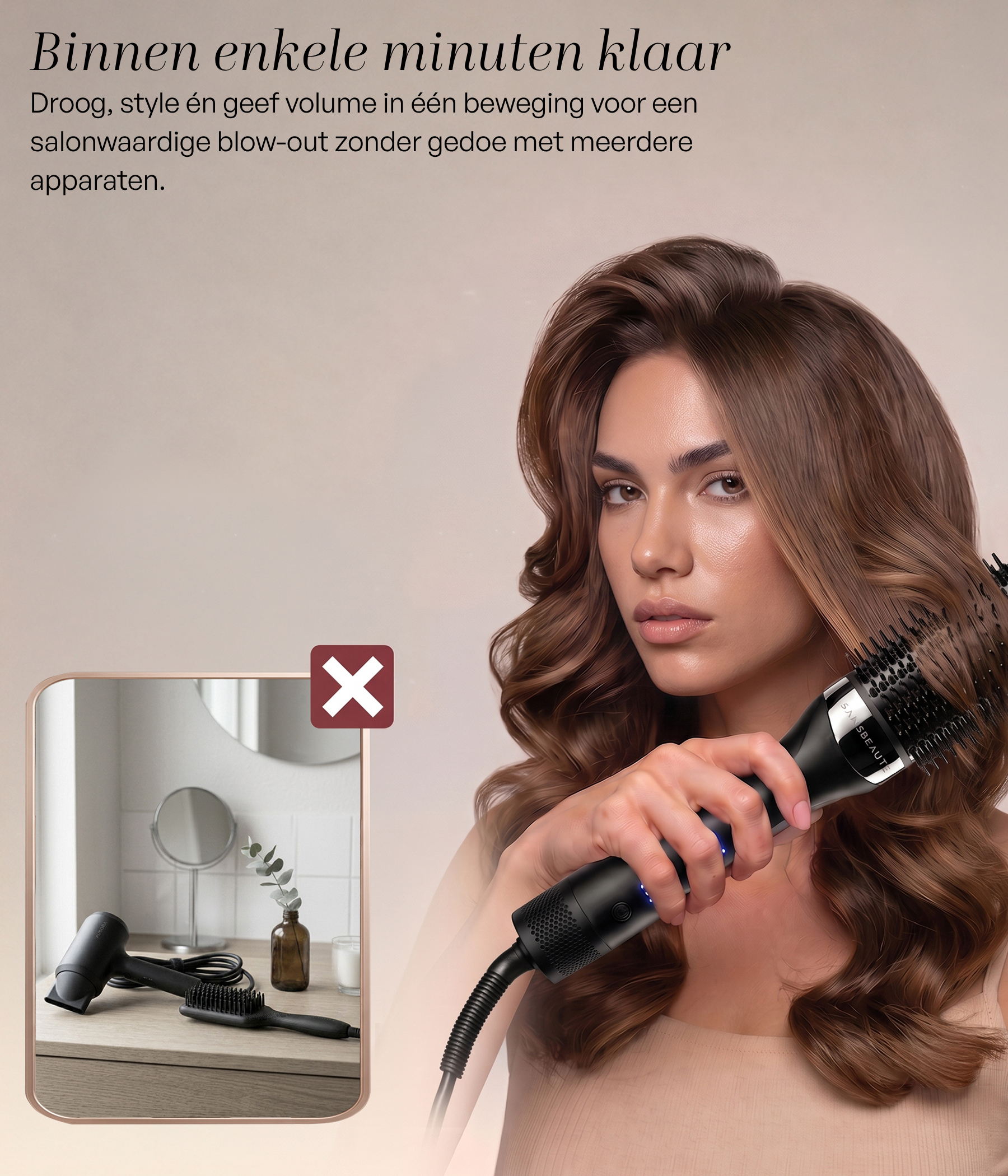SANSBEAUTÉ® WET-TO-DRY FÖHNBORSTEL