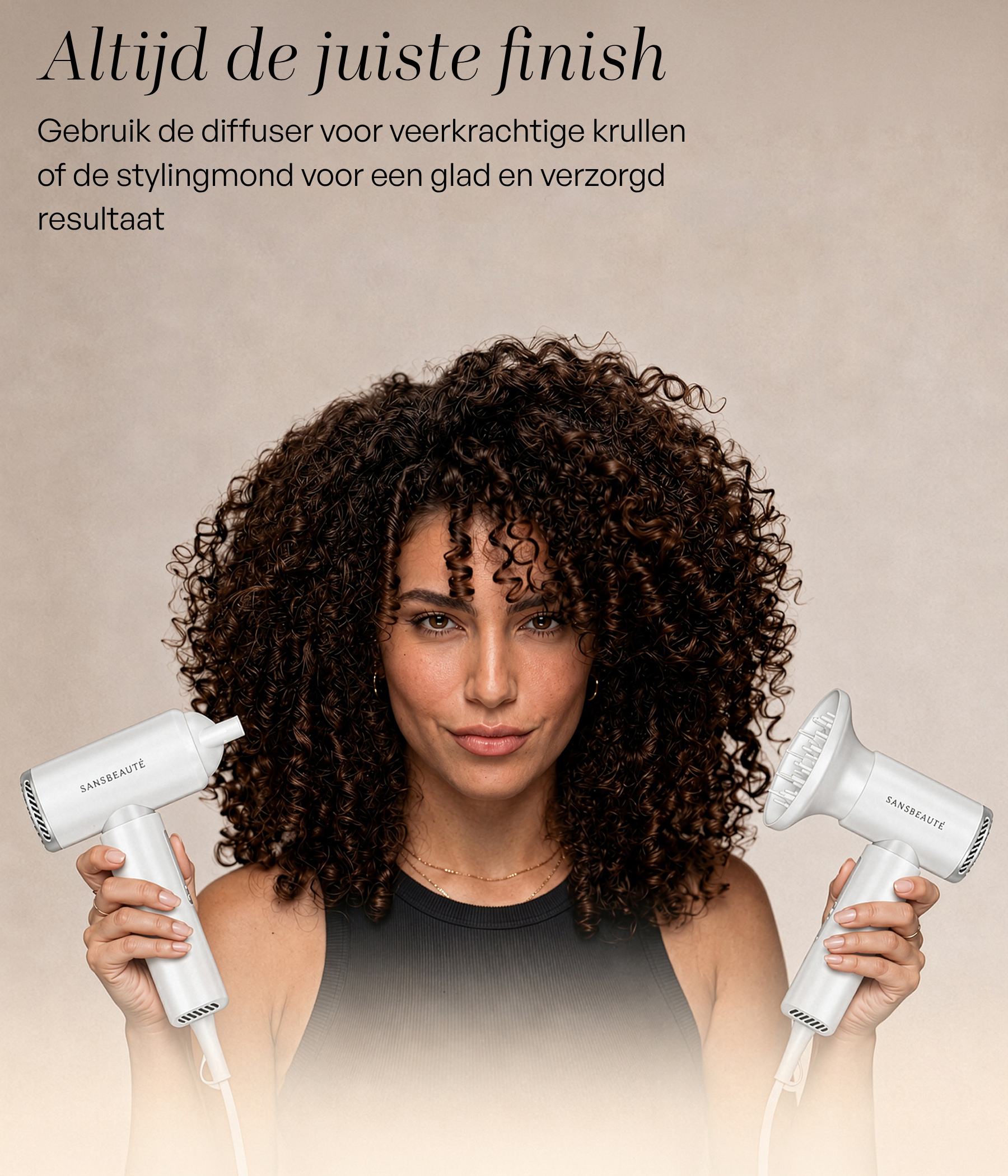 SANSBEAUTÉ® COMPACTE FÖHN MET DIFFUSER - REISFÖHN MINI