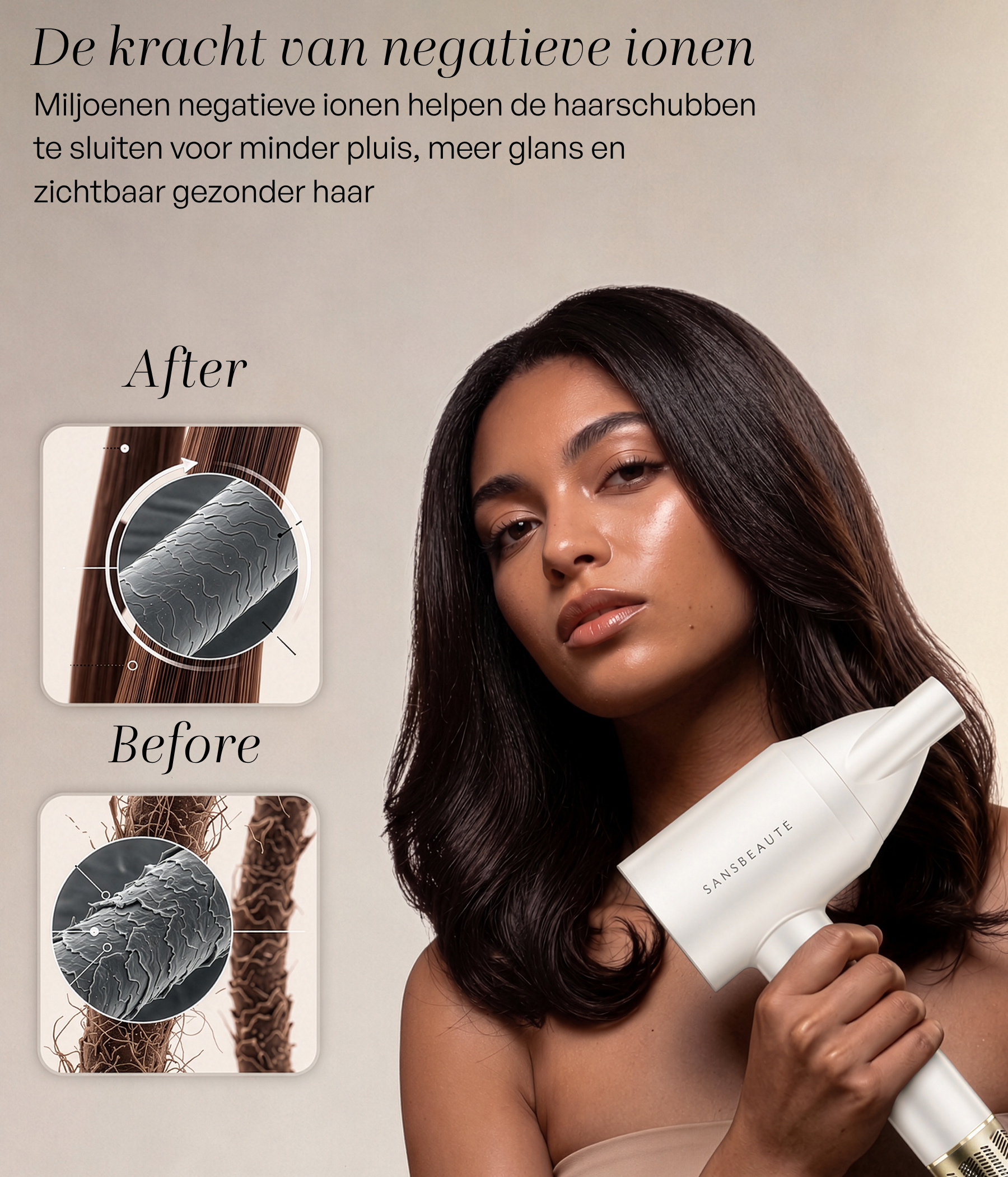 SANSBEAUTÉ® HÅRTORK MED DIFUSOR