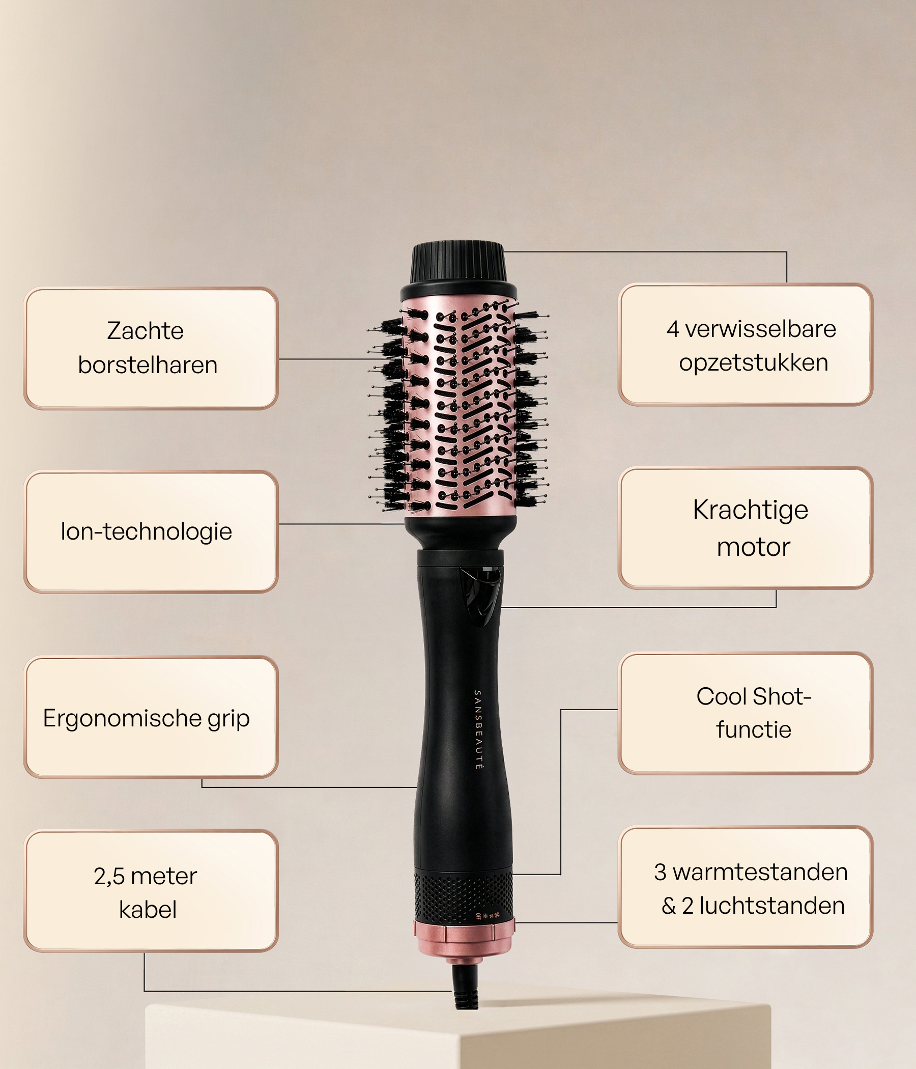 SANSBEAUTÉ® FÖHNBORSTE - 4 I 1