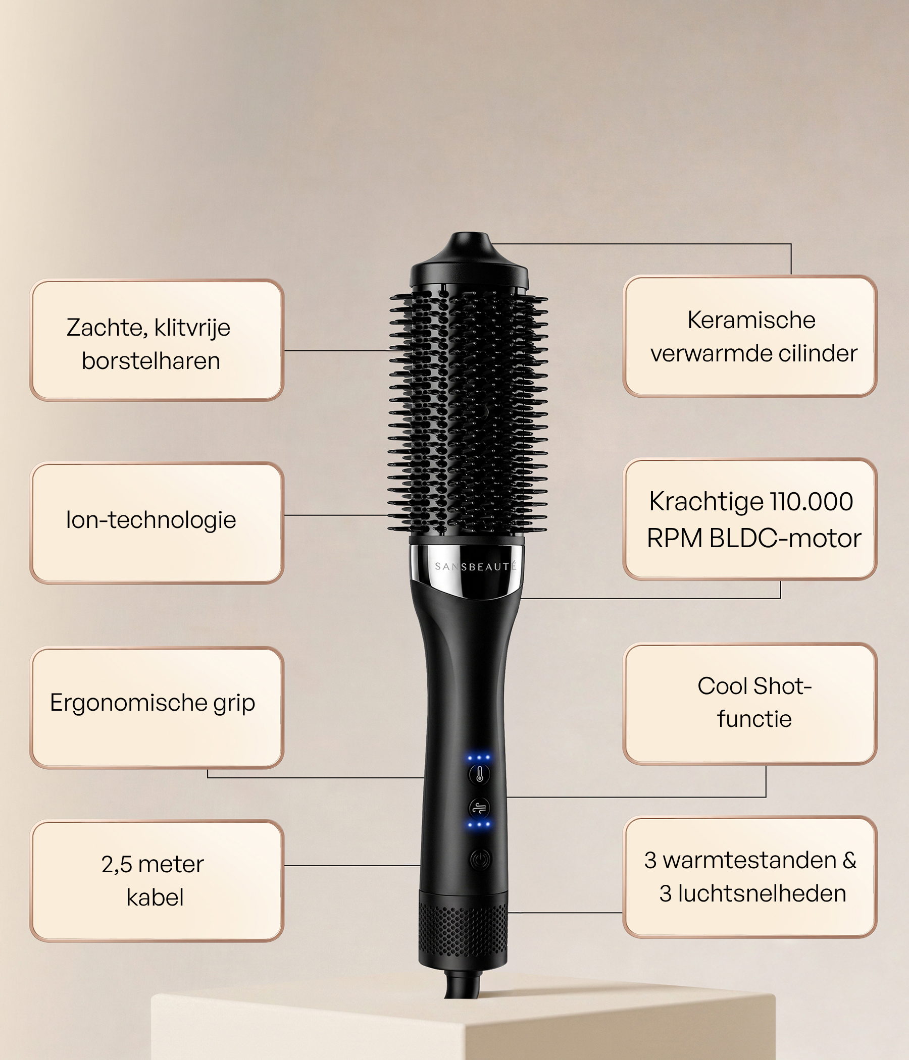 SANSBEAUTÉ® WET-TO-DRY FÖHNBORSTEL