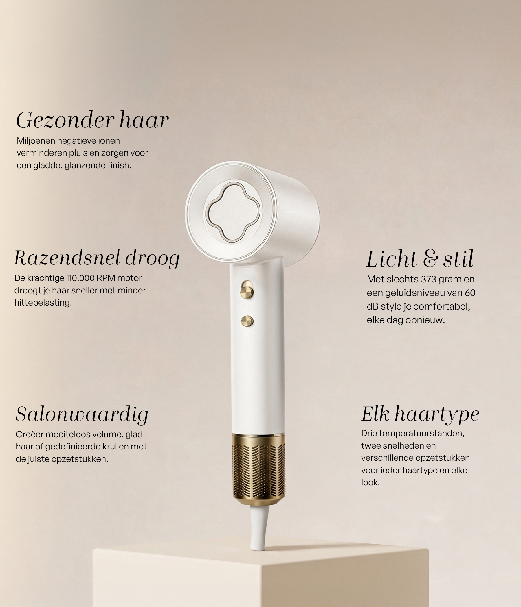 SANSBEAUTÉ® HÅRTORK MED DIFUSOR