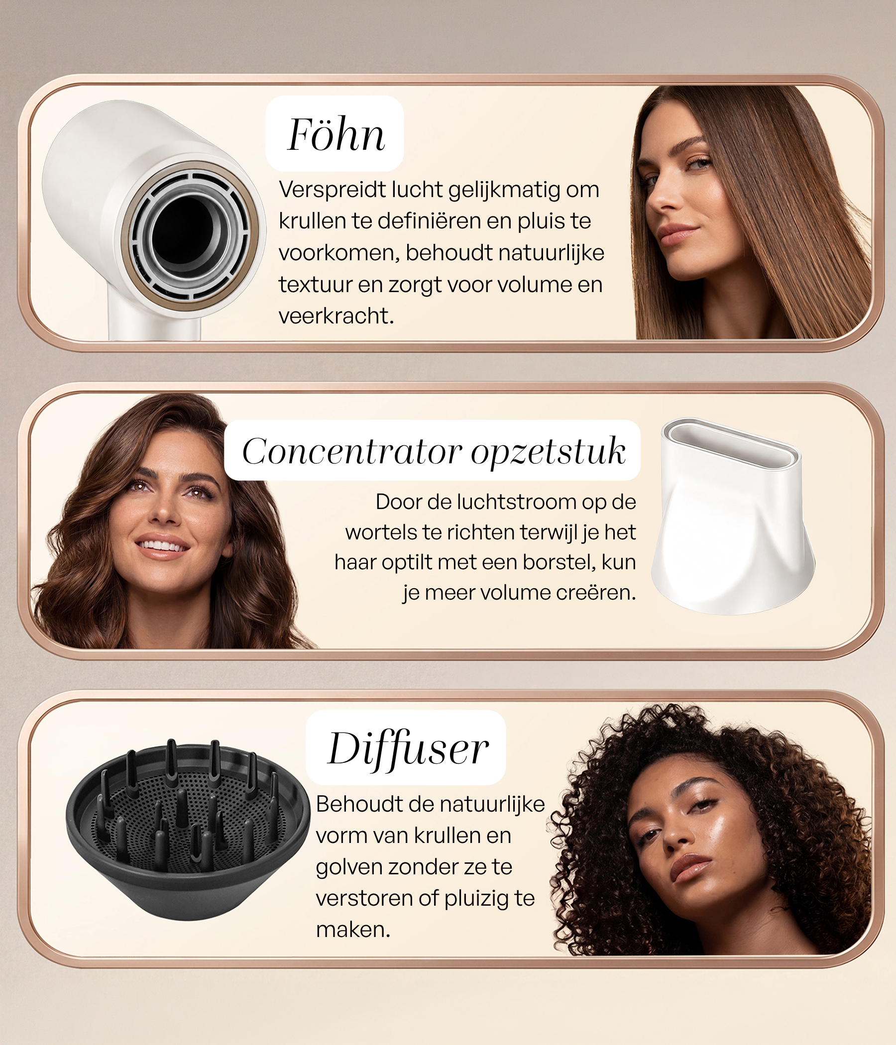 SANSBEAUTÉ® HÅRTORK MED DIFUSOR