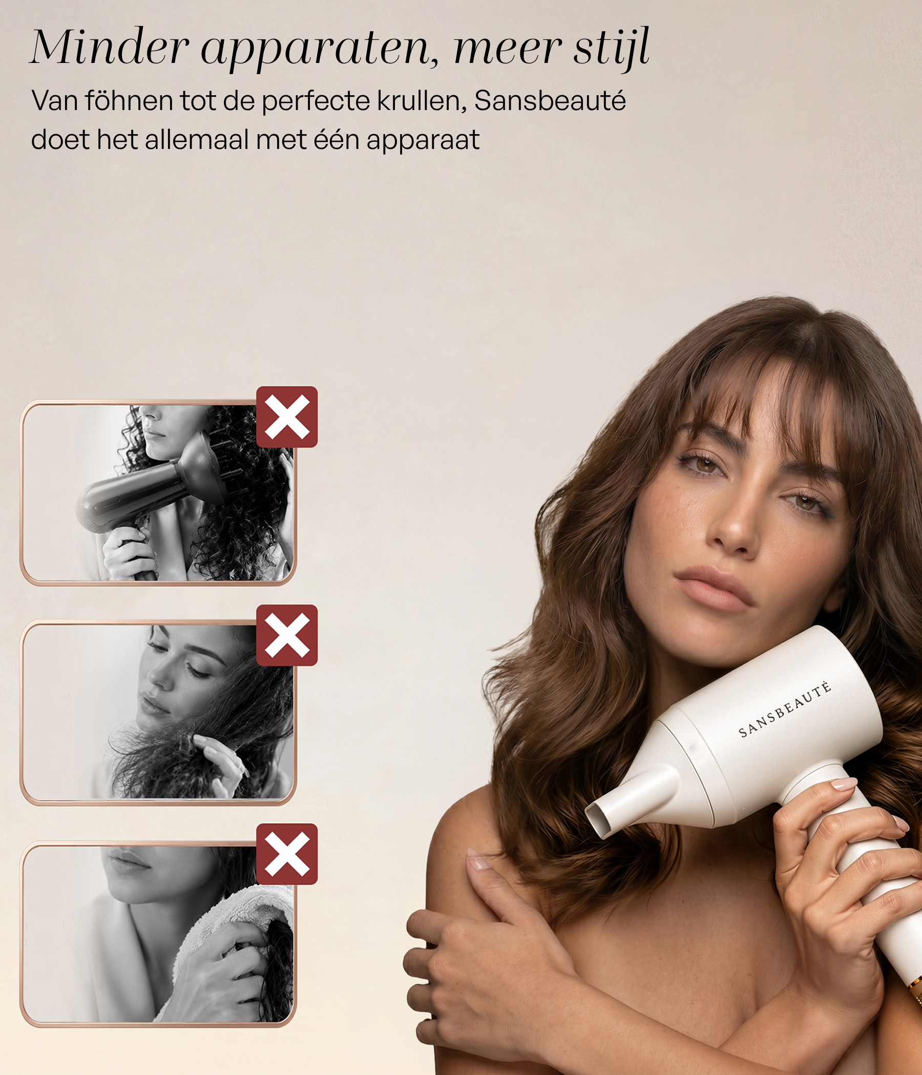 SANSBEAUTÉ® HÅRTORK MED DIFUSOR