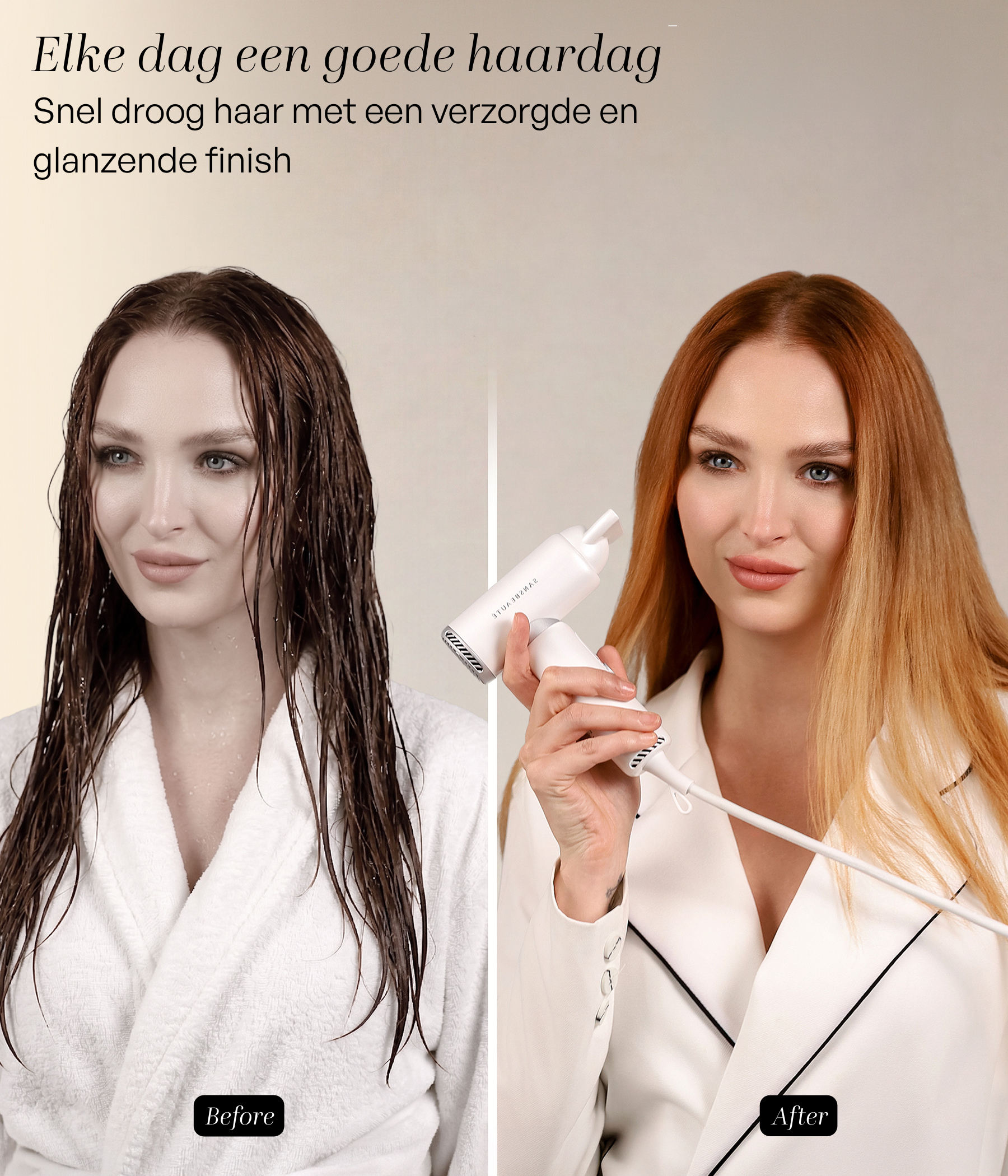 SANSBEAUTÉ® COMPACTE FÖHN MET DIFFUSER - REISFÖHN MINI